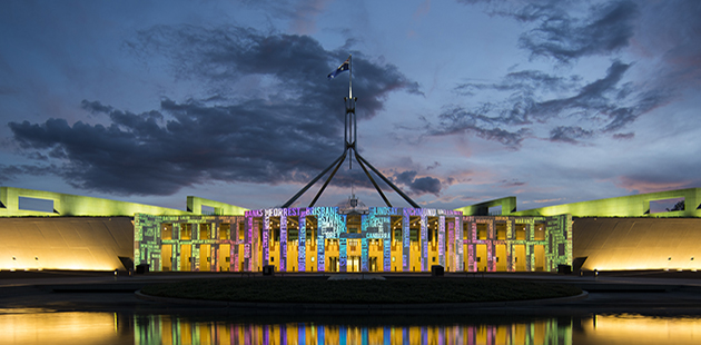 Parliament House Canberra at Enlighten
