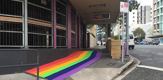 Rainbow Footpath Brisbane 