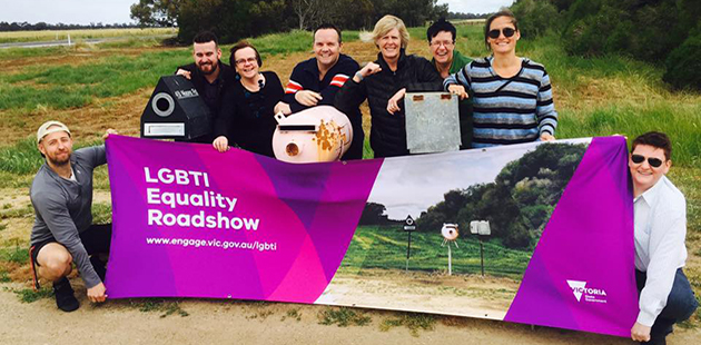 Commissioner Ro Allen with members of the LGBTI Equality Roadshow