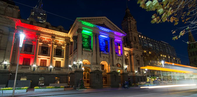 Melbourne Town Hall Rainbow