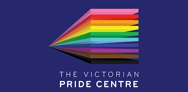 Victorian Pride Centre Logo Blue background main