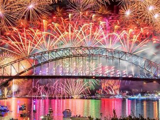 Fireworks burst over Sydney Harbour Bridge