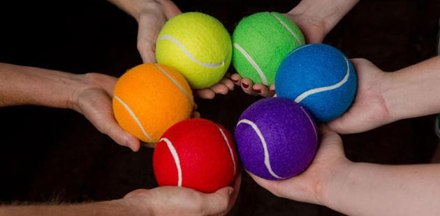Rainbow Tennis Balls