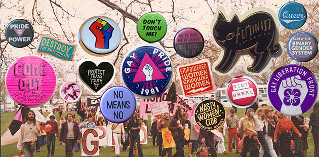 Adelaide-Gay-Pride-Week-September-1973-(Jill-Julius-Matthews-Collection)-with-collaged-badges-Australian-Queer-Archives-(AQuA)