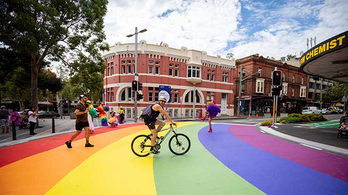 Rainbow-Crossing-Taylor-Square-City-of-Sydney