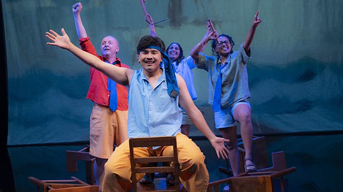Karlis Zaid Jeffrey Liu Vidya Makan and Phoenix Jackson Mendoza in The Lucky Country photo by Jodie Hutchinson